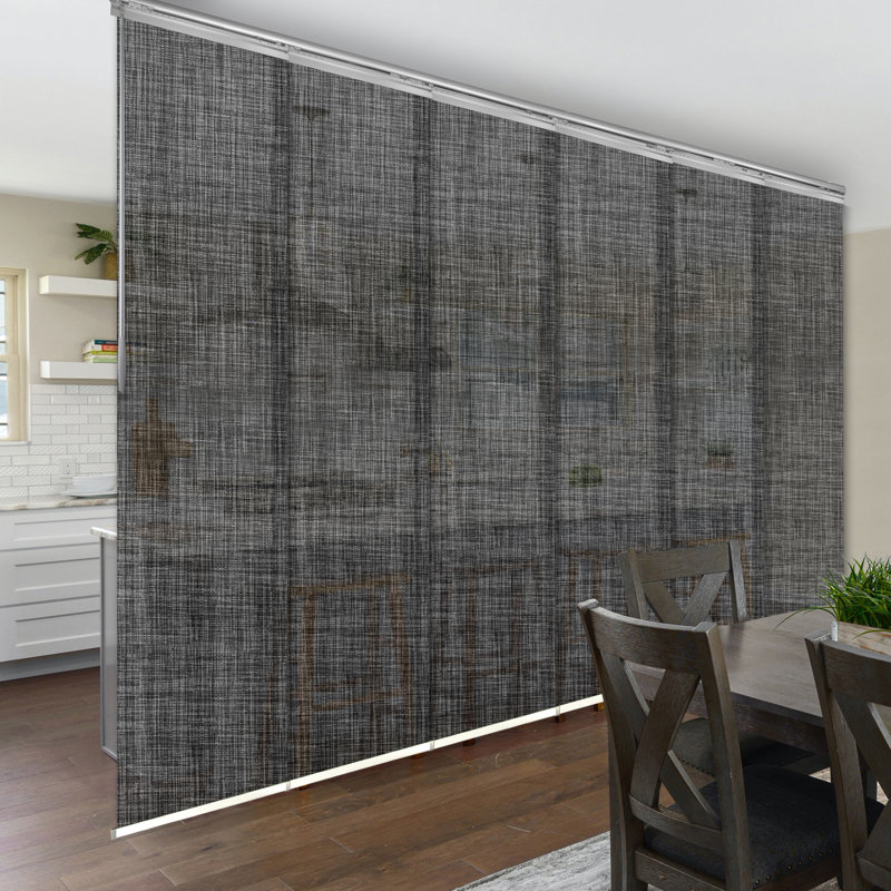 Store vertical en tweed semi-diaphane, Nickel satiné