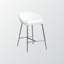 Tabouret de bar à quatre pieds Lester en chrome / blanc (ensemble de 2), H 29,62 po x l 20,3 po x P 20,3 po