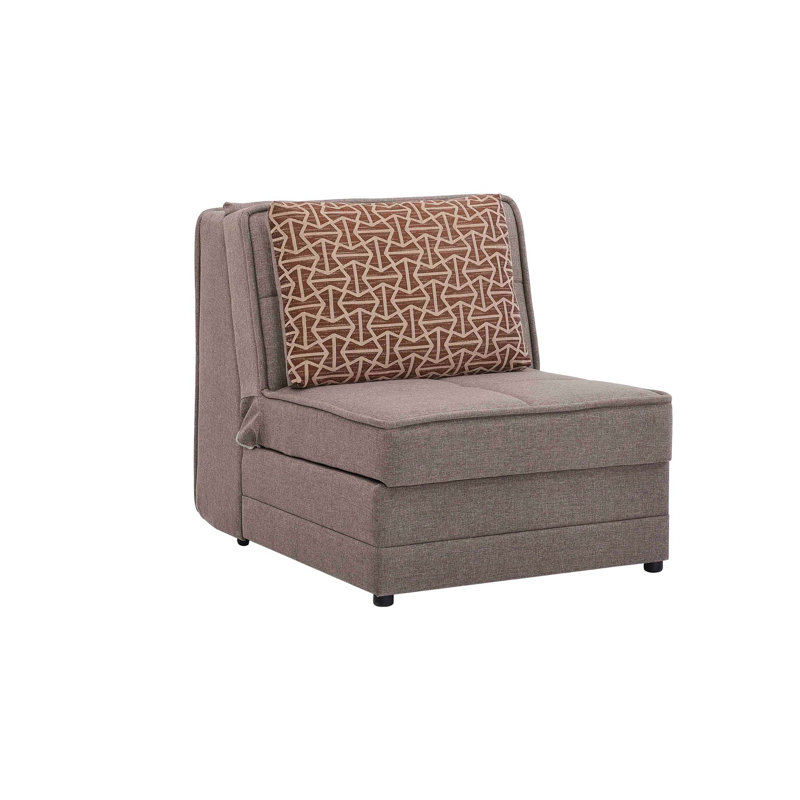 Fauteuil rembourré convertible avec rangement, Beige