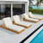 Maolis Patio Acacia Wood Chaise Lounge With Adjustable Backrest & Cushion-1208471464