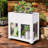 Mini Wood Cold Frame Potting Bench, Compact 2 Doors Garden Greenhouse with Wheels-567488686