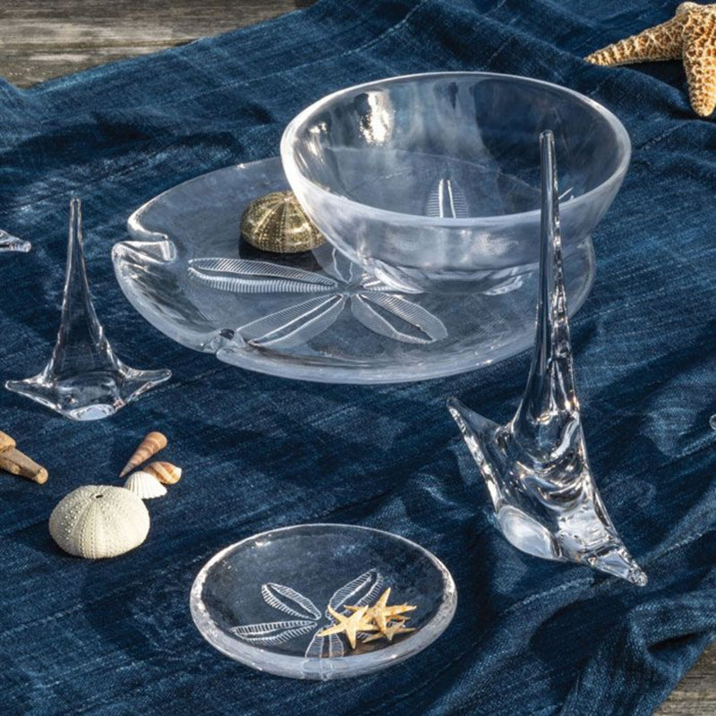 Sand Dollar Round Glass Platter