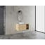 Meuble-lavabo mural avec lavabo d'art en céramique et porte à fermeture en douceur, emballage KD, contreplaqué-1098233423