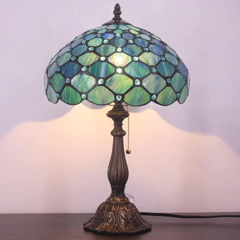 Tiffany Glass,Metal Table Lamp