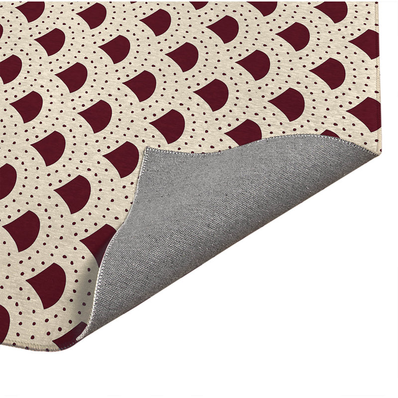 Tapis de cuisine à pois, Rectangle 2' x 3', Wine Geometric