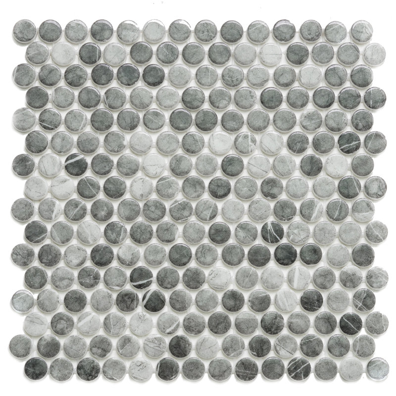 Eterna Penny 12" x 12" Recycled Penny Glass Mosaic, Stormy