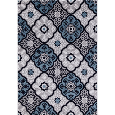 Tapis bleu / gris Javier