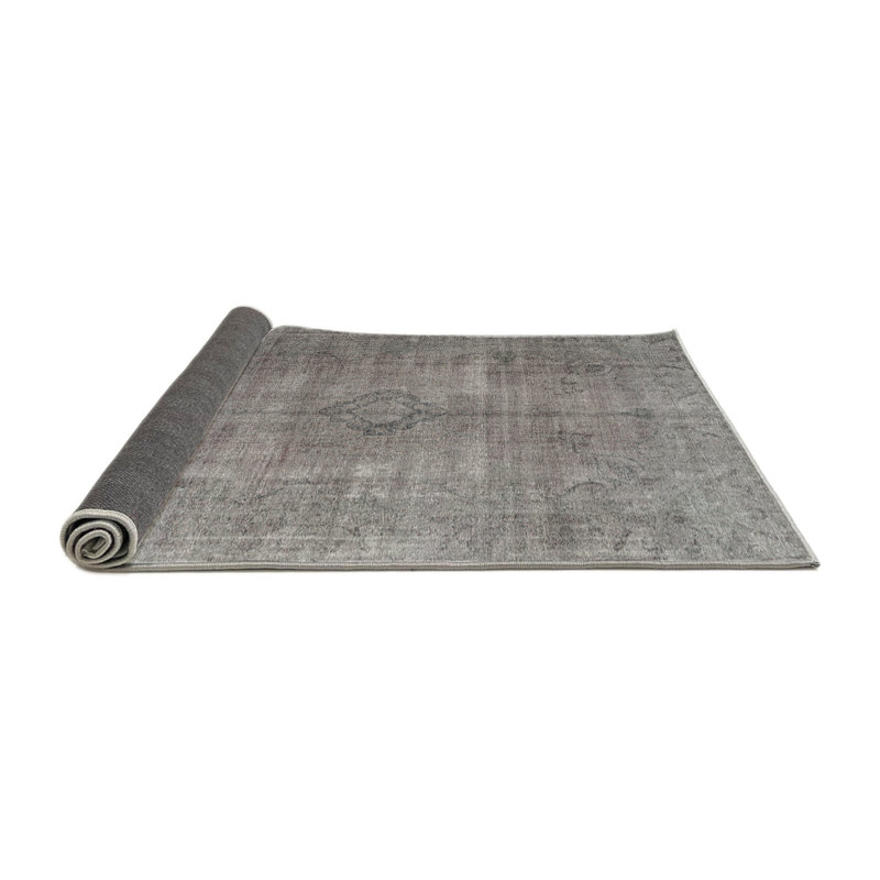 Tapis gris/brun traditionnel, Rond 5 pi