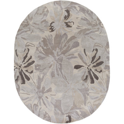 Elsberry Oriental Hand-Tufted Wool Light Gray Area Rug