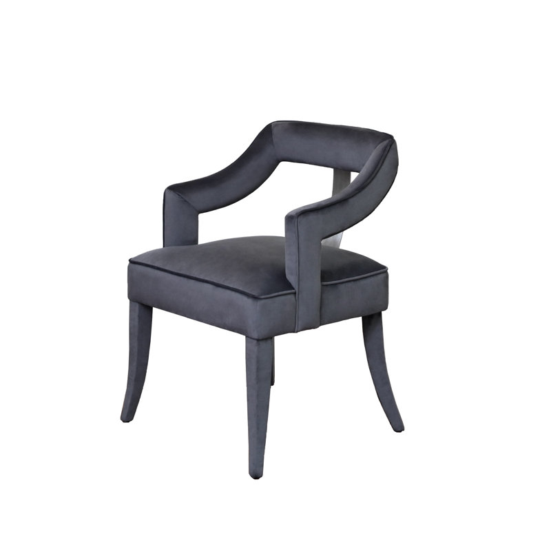 Chaise avec accoudoirs Josune, Gris
