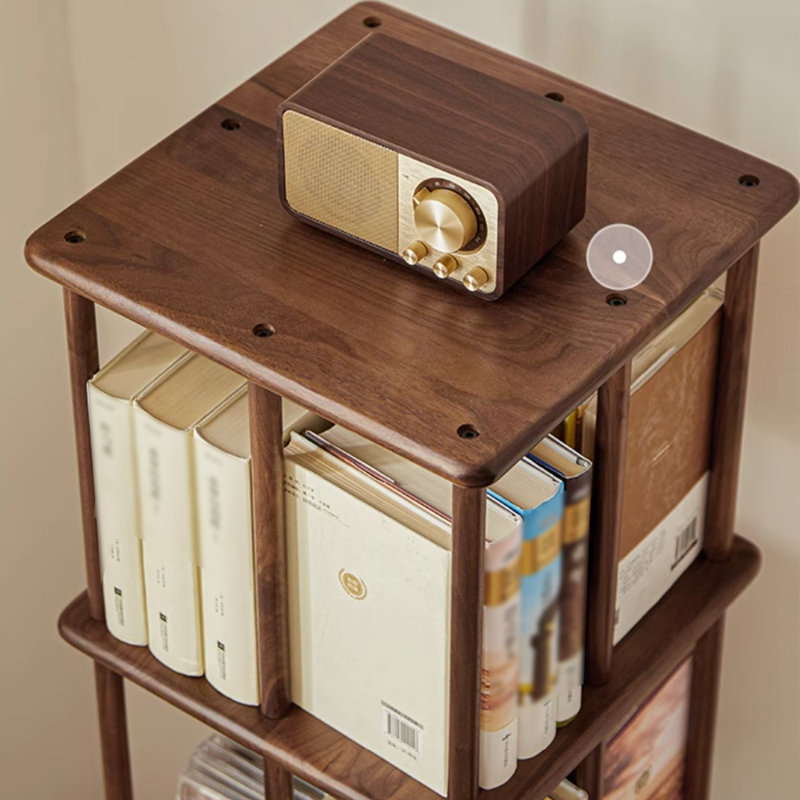 Bibliothèque rotative en bois massif, (5 tablettes) H 62,99 po x l 14,96 po x P 15,08 po