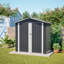 Remise de rangement extérieure en métal 6 x 4 pi avec porte verrouillable, maison de rangement imperméable pour jardin