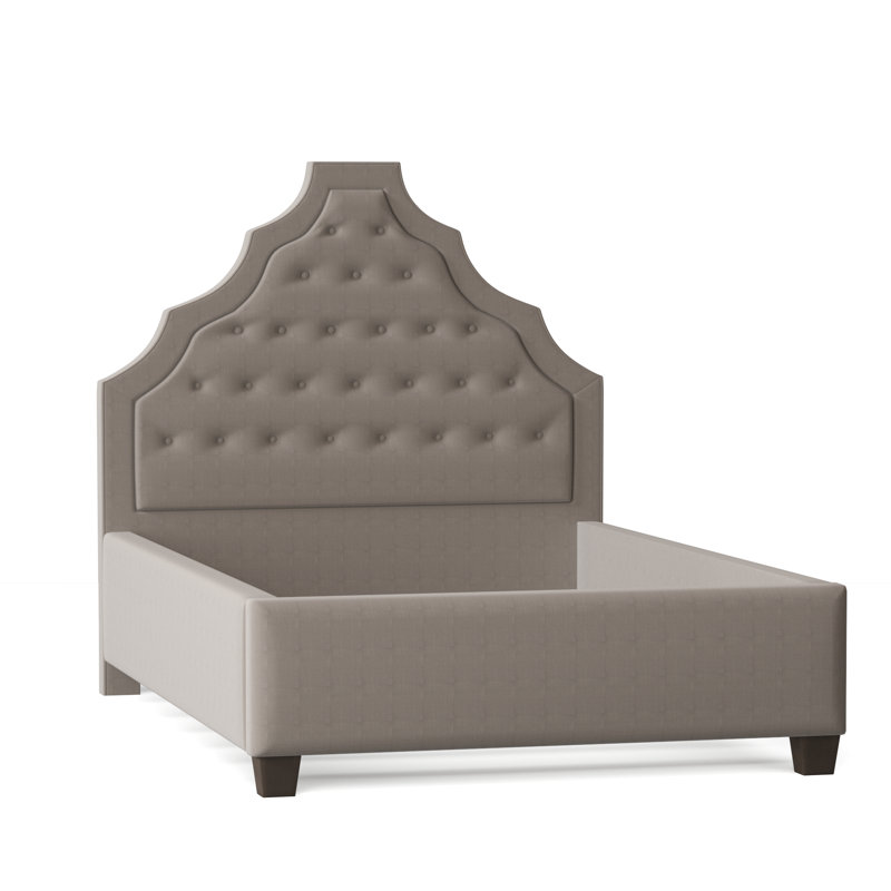 Lexi Upholstered Bed, California King, Bella Black Performance Velvet, Brown Mahogany