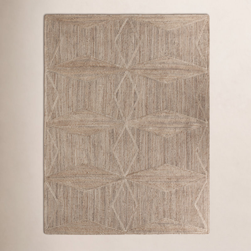 Tapis beige à motif géométrique naturel Naturals Tobago (6 pi x 9 pi), Rectangle 6 pi x 9 pi