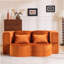 Boneless Large Modern Floor Sofa With Plush Fabric And High-Density Foam, Includes 4 Pillows, No Assembly Needed.