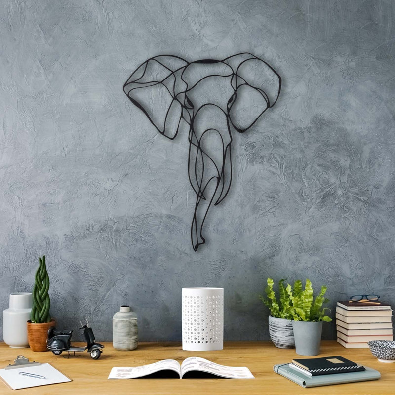 Élégant accessoire mural décoratif en métal noir, 20,5 po x 16,1 po | 100% métal, épaisseur: 0,08 pouce | Fixation murale facile avec support arrière | Parfait pour la décoration intérieure, le style moderne et la touche unique