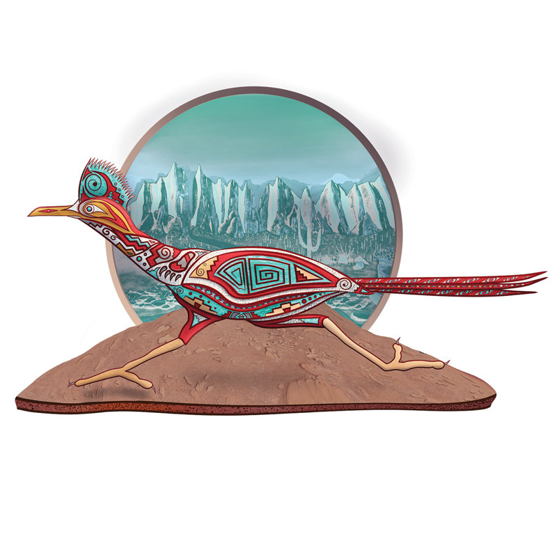 Adhésif décoratif Southwestern Roadrunner, H 16,99 po x l 27,5 po
