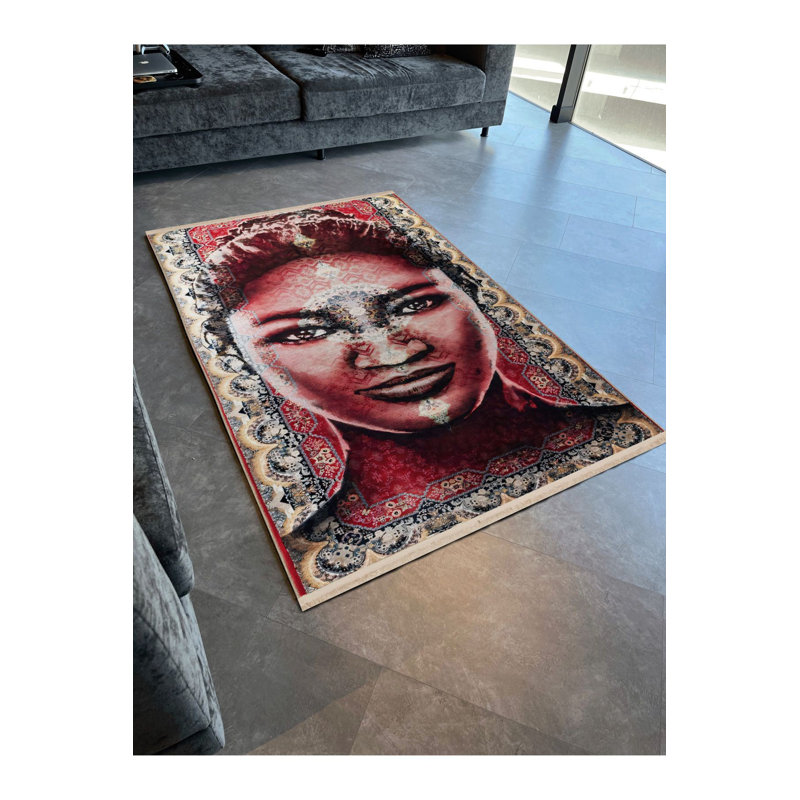 Tapis décoratif gris à motif abstrait et abstrait gris, Sous-tapis rectangulaire 5 pi 1 po x 7 pi 7 po inc