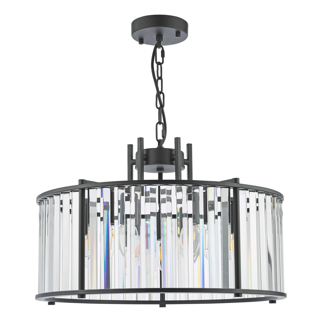 Azaia 5 - Light Satin Black Drum Pendant