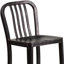 Commercial Grade Metal Indoor-Outdoor Stool with Vertical Slat Back-1824115529-1824115534