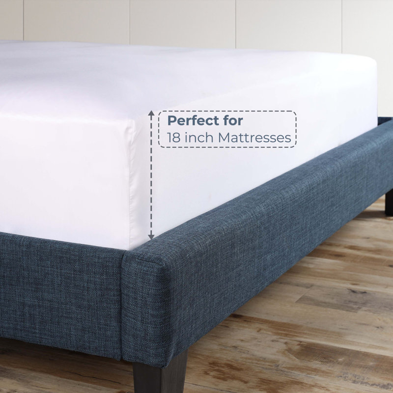 Organic Cotton 300 Thread Count Percale Deep Pocket Bed Sheet Set, Silver, Twin XL