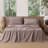 MooMee Flat Sheet 100% Washed Cotton Linen Like Textured Breathable Lightweight-107894577-107894589
