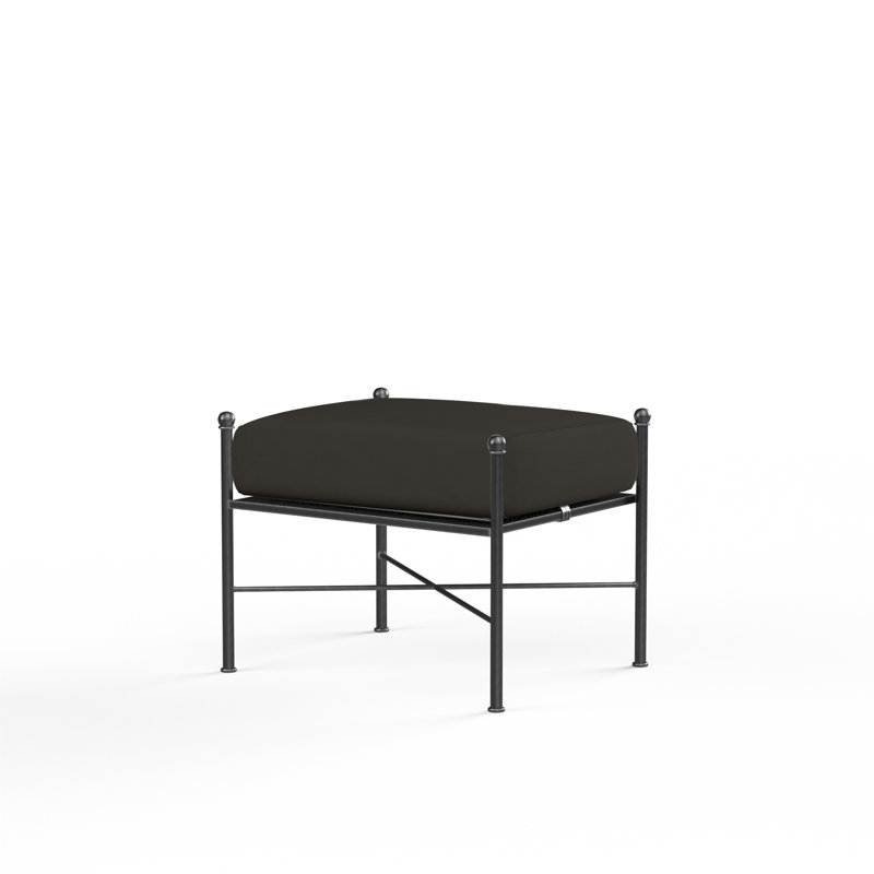 Repose-pieds d'extérieur avec coussin Lucier, Tissage uni Sunbrella® Spectrum carbone