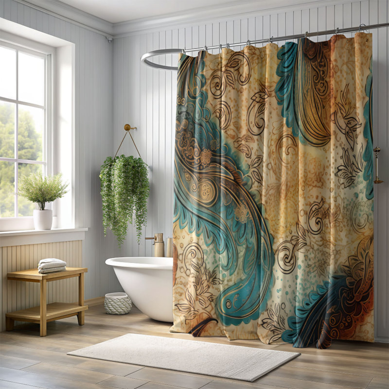 Rideau de douche Aged Swirls - Premium, H 74 po x l 71 po