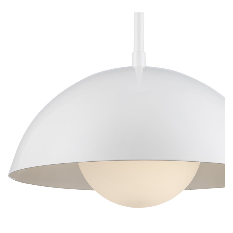 Luminaire suspendu en forme de dôme à 1 lumière Montana, Blanc