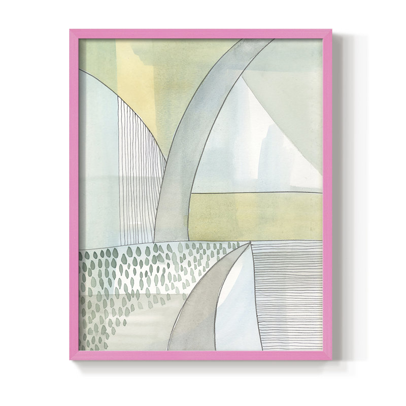 Mint Reflection II Framed Print - Solid Wood, H 30 po x l 24 po, Rose