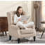 Chaise longue capitonnée à boutons, beige-1123550467
