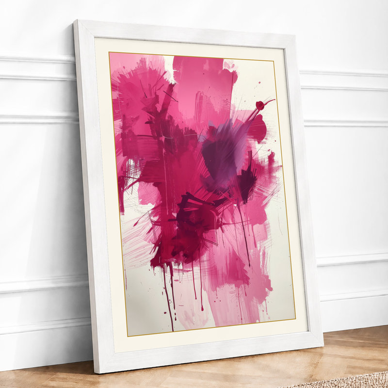 Magenta Bloom Abstract - Print, A1 - 84.1 x 59.4 cm, White