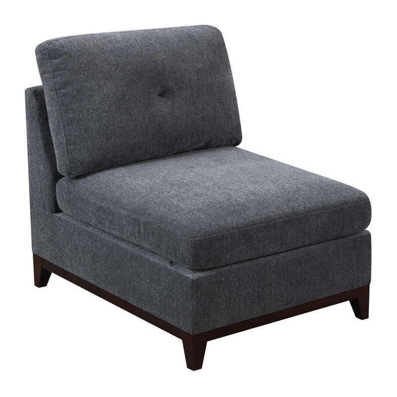 Fauteuil modulaire sans accoudoirs en chenille de tissu d'ameublement 1pc.