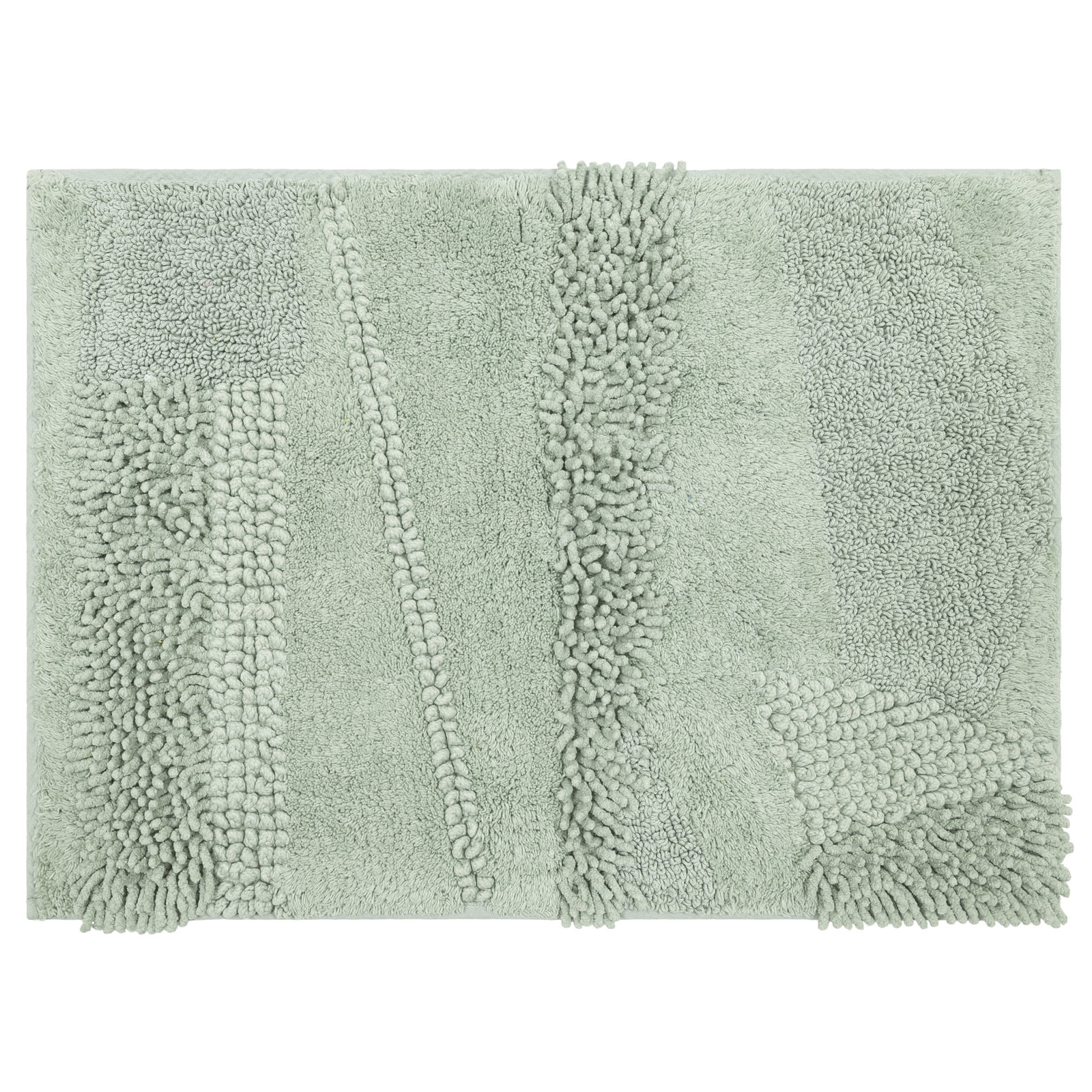 Laverne Solid Cotton Bath Rug, Seaglass, 24" W x 60" L