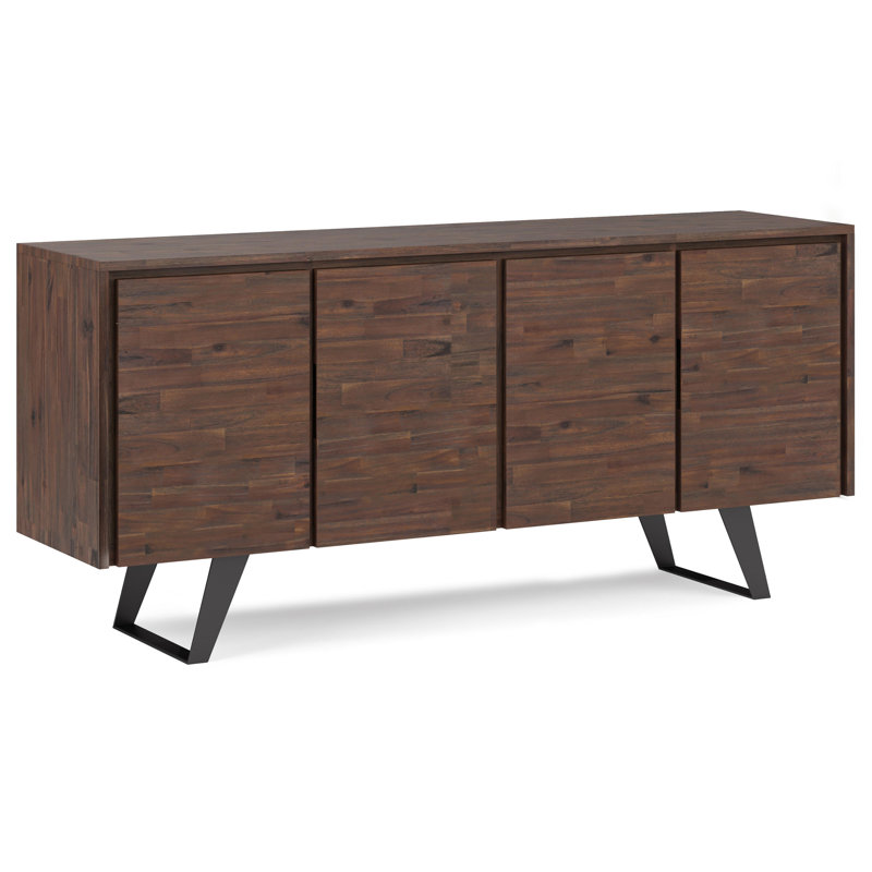 Lowry - Grand buffet à 4 portes - Brun anthracite patiné