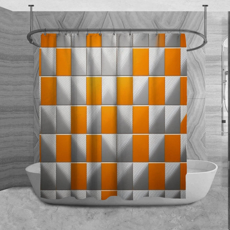 Rideau de douche à carreaux Natorian, H 84 po x l 70 po