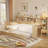 Wooden Twin Size Daybed With Storage Shelves, Multi-Functional Bed With Twin Size Trundle Bed And  Study Desk-716461949