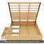 Lit plateforme double en bois avec rangement inférieur et 2 tiroirs, couleur bois-106845175