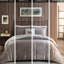 Édredon en duvet synthétique pour lit double / grand, 2 taies décoratives, 1 coussin décoratif, lavable à la machine, gris + édredon Nuance, teinte-117061440