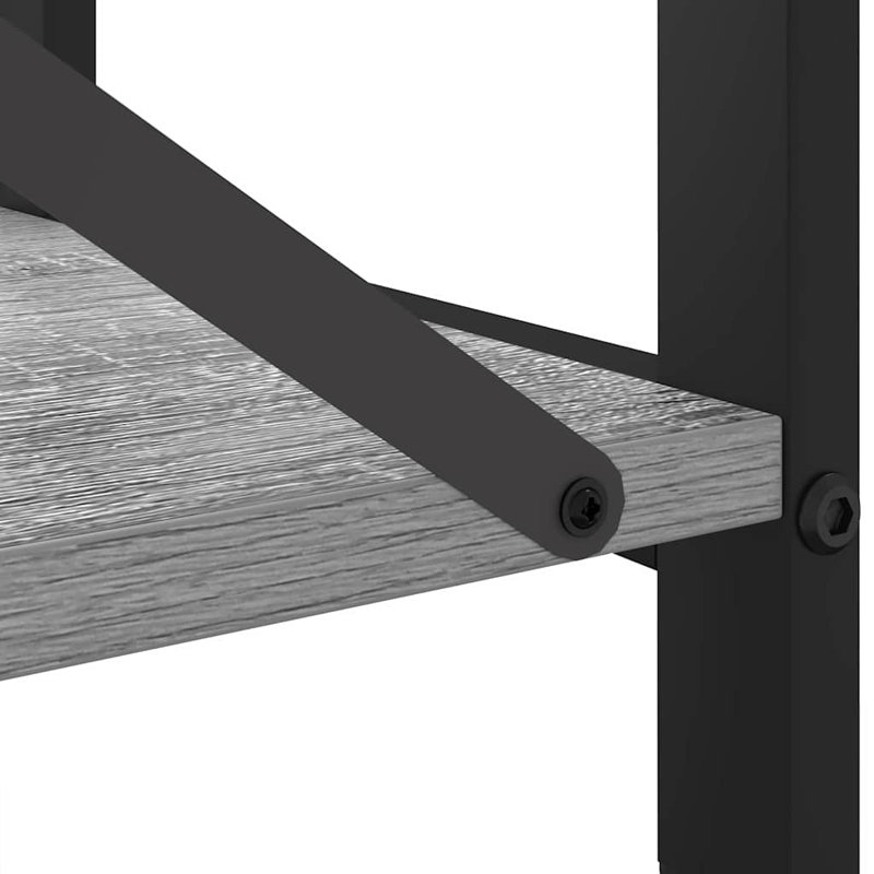 Steel Bookcase, Grey, (2 Shelves) 48.5cm H x 80cm W x 30cm D