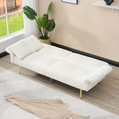79 Inch Foldable Corduroy Bed, With Adjustable For Living Room & Constrained Spaces, Delicate Velvet, Build Compact Areas, Design