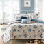 Collection de literie en microfibre bleue - Lit simple/lit simple XL avec imprimé coquillages