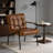 21.3 Wide  Mid-Century Modern Upholstered Leather Accent Chair  Tufted Metal Frame Lounge Armchair with Thick Cushion-767430426