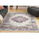 Tapis oriental en polypropylène bleu / brun tissé à la machine