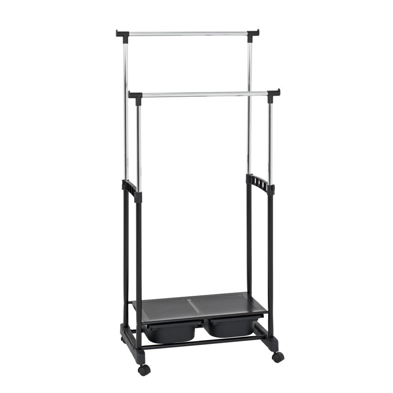 Adjustable Rolling Clothing Rack