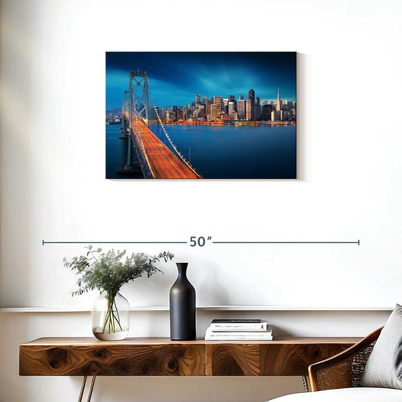 Lilie SF Bay Bridge Twilight Rush, H 20 po x l 30 po