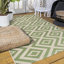 Tapis vert / crème intérieur / extérieur Fidel Diamond-1403173033
