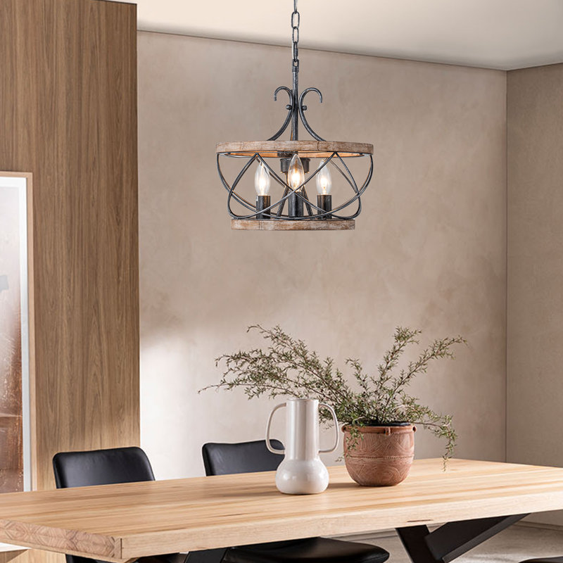 Lustre style campagne rétro 3 lumières