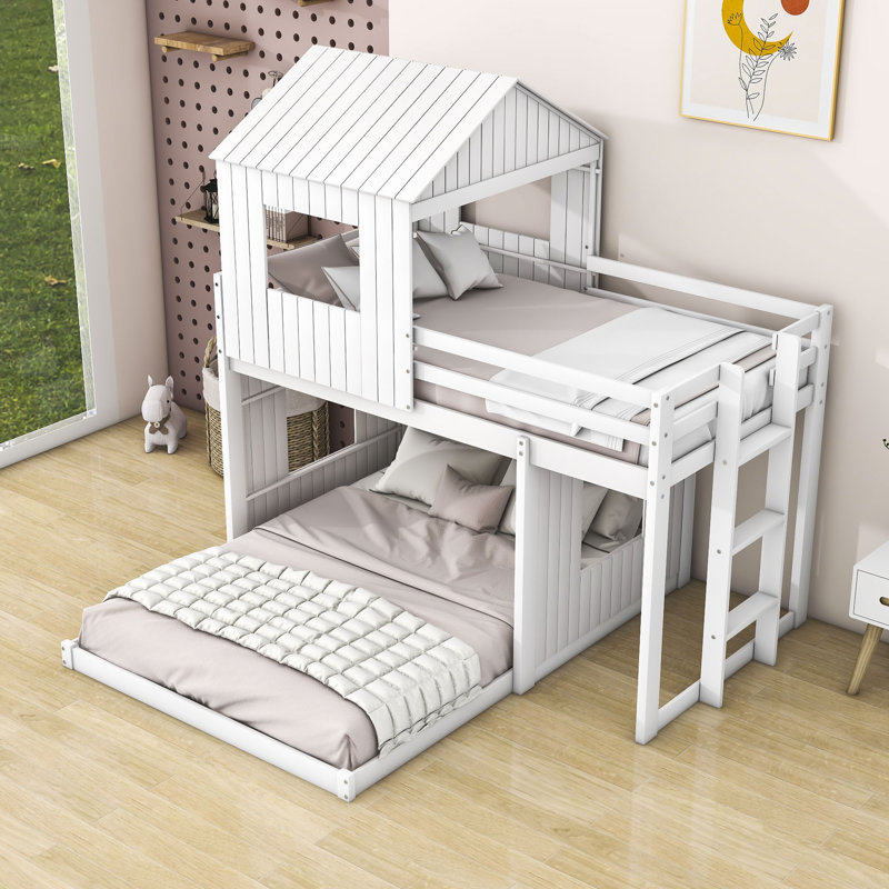 Lit superposé simple au-dessus de double Nemacolin par Harper Orchard, Blanc