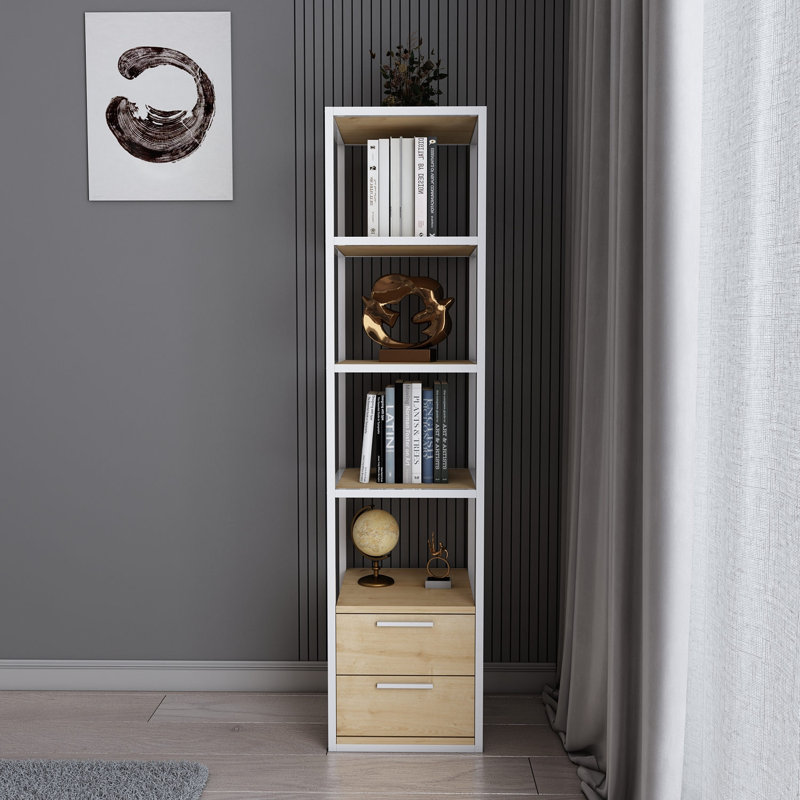 Bibliothèque, Blanc / beige
